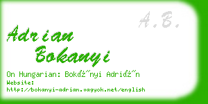 adrian bokanyi business card